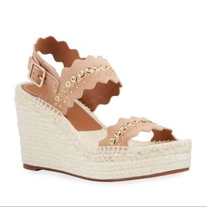 Chloe Lauren Espadrille Wedges with Studs